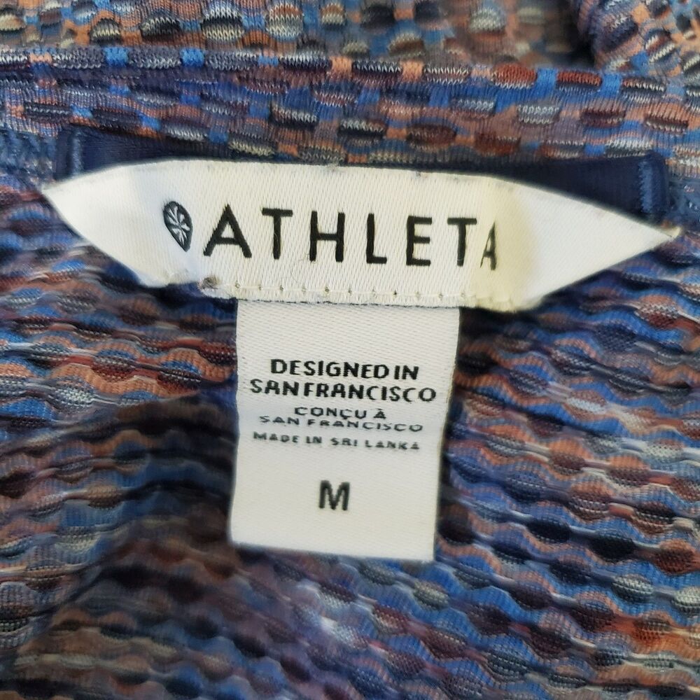 Athleta Ultimate Train Mesh Tee Womens Size Medium Multicolor Athleisure Workout - Picture 7 of 7